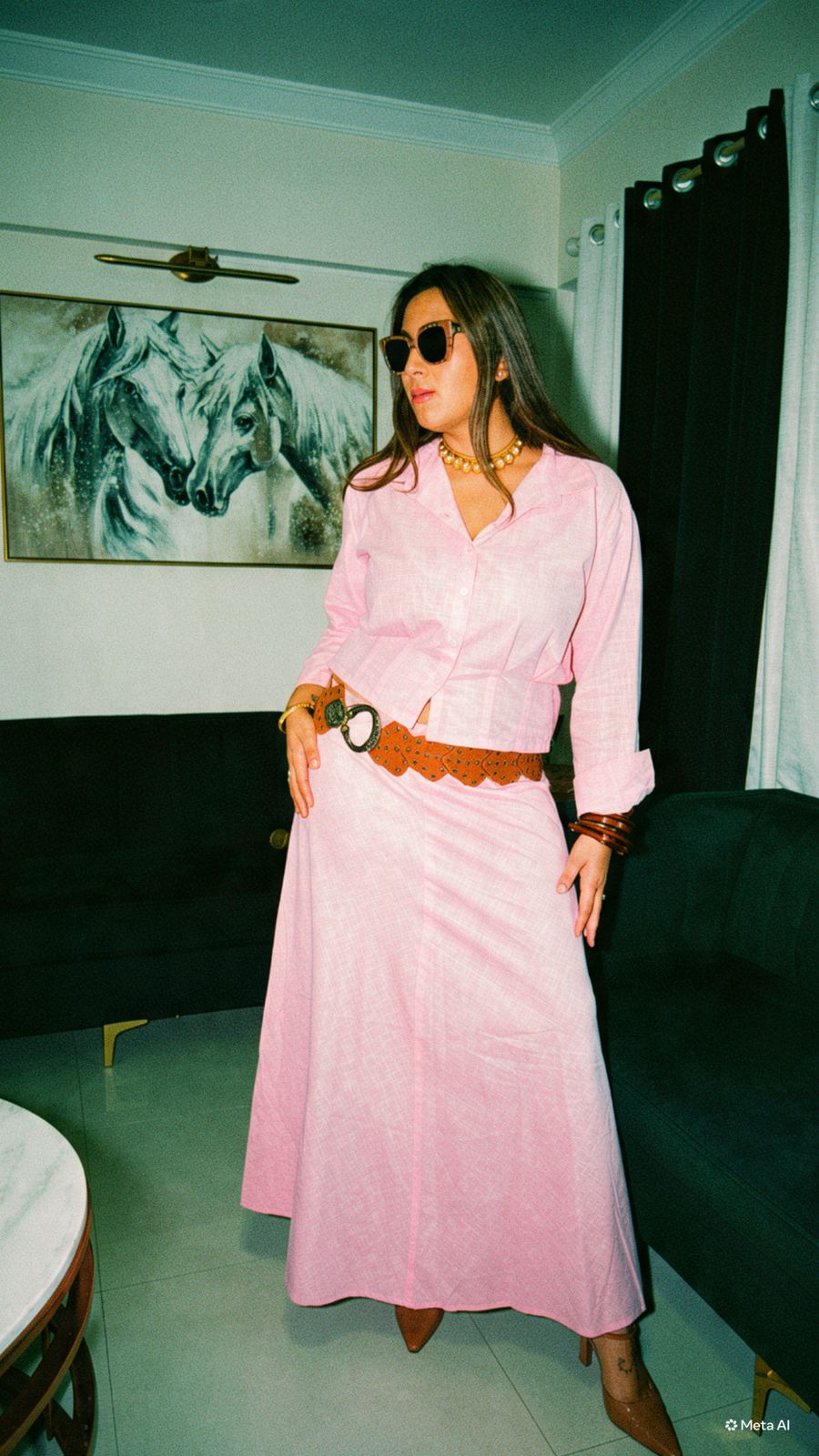 LINEN SHIRT & SKIRT SET