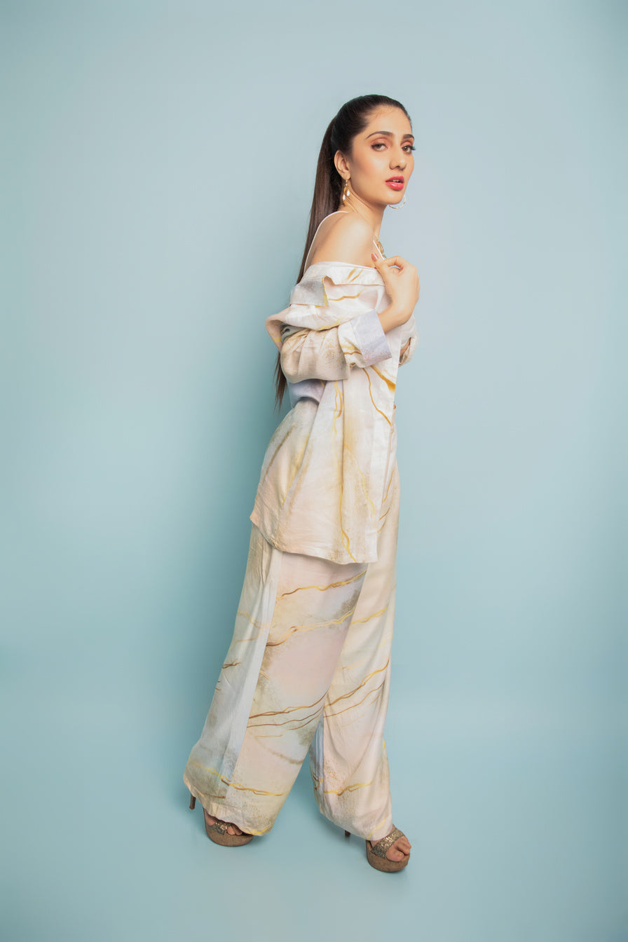 MARBLE PRINT COORD SET