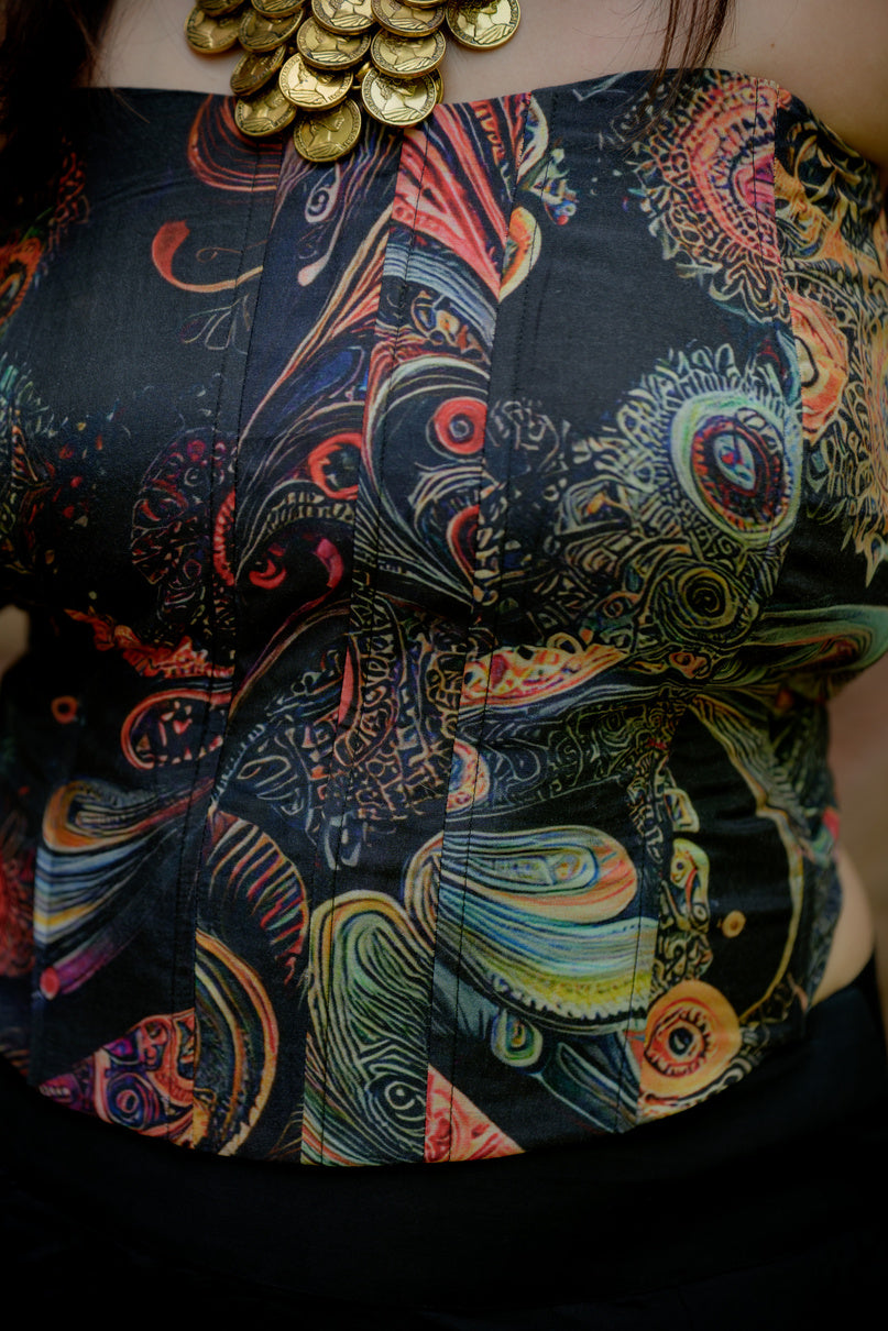 RAVEL PRINT CORSET SKIRT SET