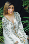 WHITE GOLD SILVER KAFTAN JACKET